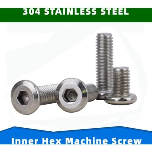 304 Stainless Steel Inner Hex Screws Flat Bevel Hexagon Socket Machine Screw Bolt Fastening Nail M3 M4 M5 M6