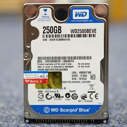 WD Laptop Notebook 80GB 120GB 160GB 250GB 320GB 80G 120G 160G 250G 320G 2.5 HDD 5400rpm 8M PAPA IDE Internal Hard Drives disk