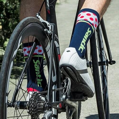 Santic Women Cycling Socks Antiseptic Pink Socks Running Marathon Bike Bicycle Outside Sport Socks Elastic Free Size M8C09095