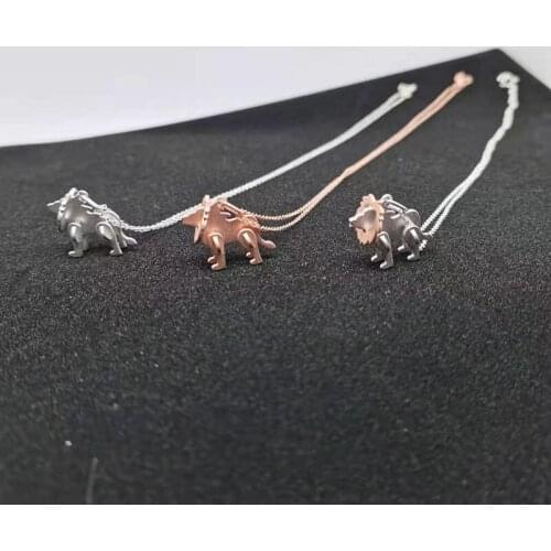 Female fashion and playful little lion pendant necklace S925 sterling silver original brand high quality jewelry logo gift