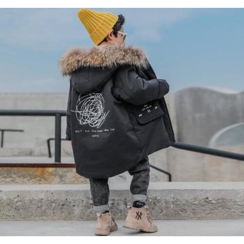 Winter Jacket for Boys Childrens Coat Winter Fleece Outdoor Jackets For Boys Girls Warming Hooded Plush Cotton Jacket 4-14 Year