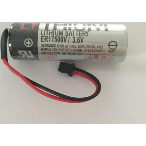 10PCS 100% Original New ER17500V ER17/50 CS1W-BAT01 3.6V 2700mAh PLC Lithium Battery With Black Plug ER17500