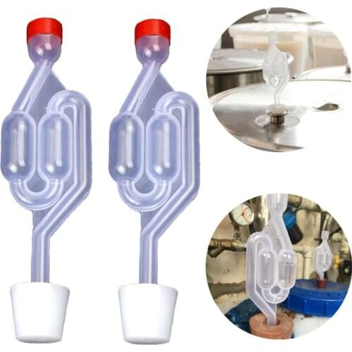 2pcs/Lot Home Brew Wine Fermentation Airlock With Silicone Stoppers Plug Airlock Seal Valve Bubbler Fermentation Brewing Tools