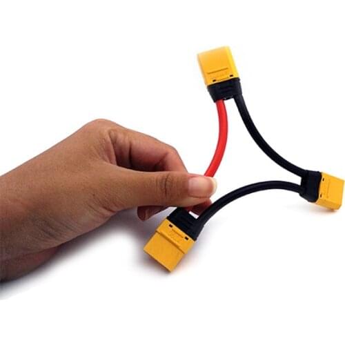 1PCS Amass XT90 Battery Connector in Series Harness 10AWG Silicone Wire 1 Female to 2 Male Lead Adapter Cable For Lipo Battery