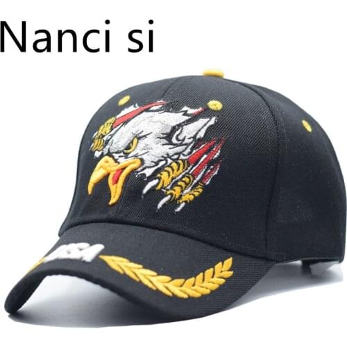 Nanci si Black Cap USA Eagle Embroidery Baseball Cap Snapback Caps Dad Hat Bone Male Casual Letter Army Tactical Hip Hop Cap