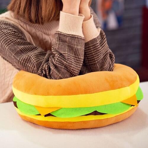 Large Hamburger New Creative Burger Plush Toy Soft Padded Plush Cushion Pillow Cute Hamburger Pillow Boy Girl Birthday 30/40 Cm