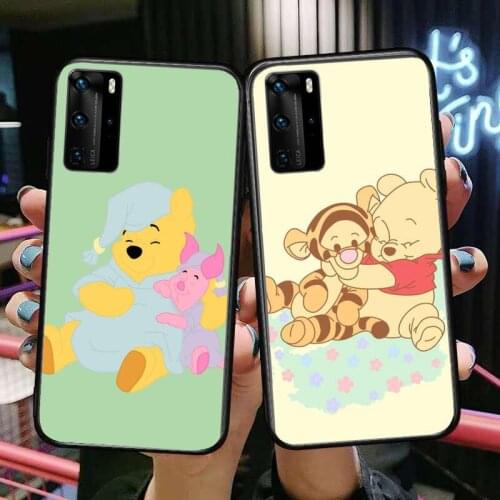 Winnie Honey Bear Phone Case For Huawei P40 p30 P20 10 9 8 Lite E Pro Plus Black Etui Coque Painting Hoesjes comic fas