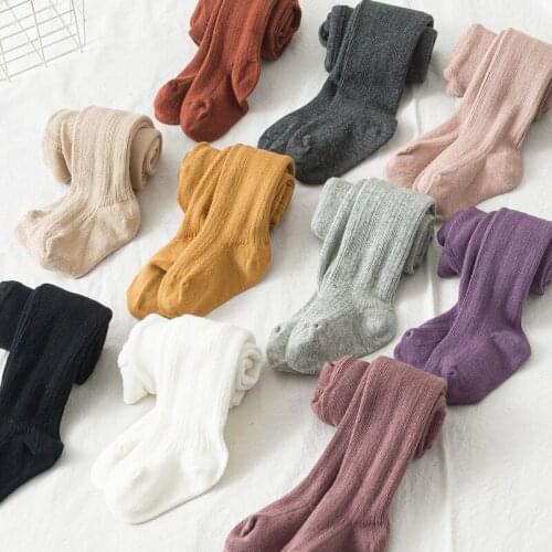 Spring Autumn Double Needle Leggings Girl Combed Cotton Ribbed Leggings Baby Soft Lace Knitted Pant For Boy