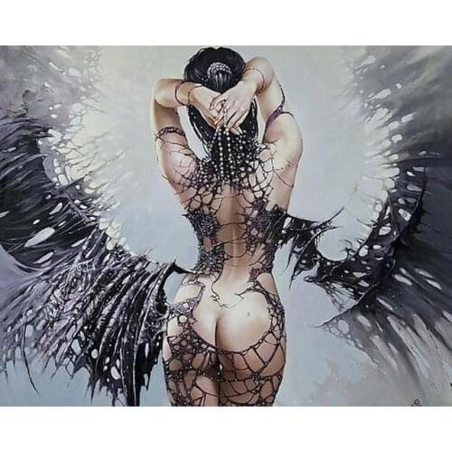 DIY 40X50 Oil Painting By Numbers Sexy angel paint by numbers On Canvas Home Decor Digital Painting chrismas