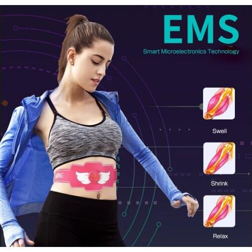 EMS Abdominal Slimming Electronic ABS Muscle Stimulator Toning Waist Trainer Loss Weight Fat Body Massage Adjustable PU Belt