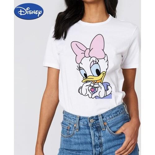 Disney Mickey Graphic T shirts Tops Crop Teens For Girls Summer Harajuku Love Best Friends Cute Japanese Clothes Kawaii Casual