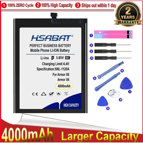 HSABAT 0 Cycle 4000mAh Battery for Ulefone Armor X6 High Quality Mobile Phone Replacement Accumulator