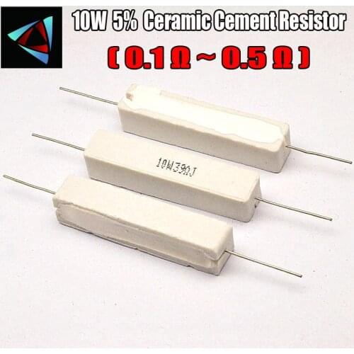 10W 5% 0.1 0.22 0.33 0.5 ohm R Ceramic Cement Resistor / Resistance Passive Component