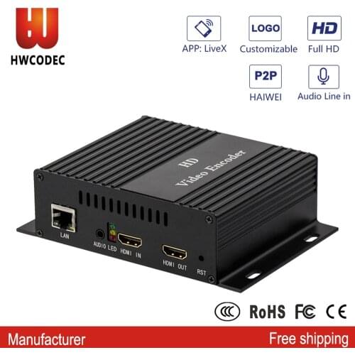 HWCODEC H3110H Video Encoder IPTV Encoder MPEG4 1080P HDMI Encoder with Loop Out H264 H.265 HEVC Encoder for YouTube, Wowza