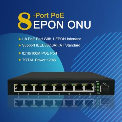 8 Port 10/100M POE GPON EPON ONU EPON POE ONU Support poe ONU SWITCH