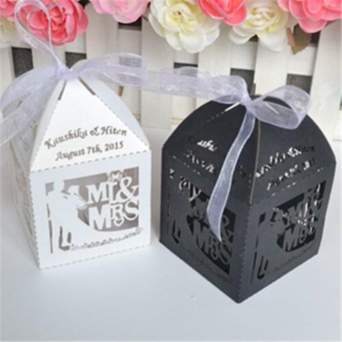 Laser Cut Favor Box wedding candy box gift box Match invitation card
