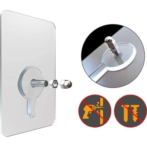 6/10/14/16mm PVC Strong Adhesive Hook Strong Transparent Wall Wall For Home Hook Suction Waterproof Hanger Adhesive Sucker