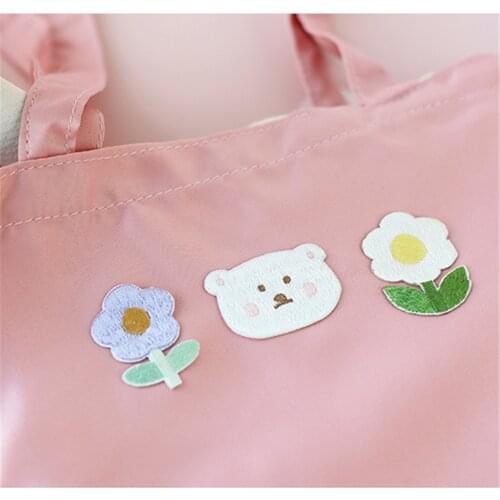 Maxsin 1 Pc High Quality Embroidered Cute Bear Rabbit Sticker Flower Patch For Dress Jacket Iron On Cloth DIY Garment Decoration