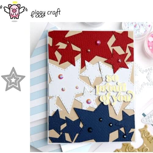 Piggy Craft metal cutting dies cut die mold Stars background frame Scrapbook paper craft knife mould blade punch stencils dies