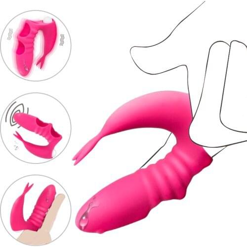 Mini Finger Vibrator Clitoral G-spot Stimulator Massage Dildo Vibrator Waterproof Finger Sleeve Clit Vibrator Sex Toys for Women
