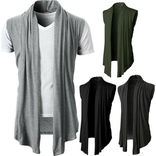 Mens Cotton Sleeveless Cardigan O-Neck Autumn Spring Warm Solid Soft Medium Jacket Coat Knit Casual Male Sweater Drop Shipping