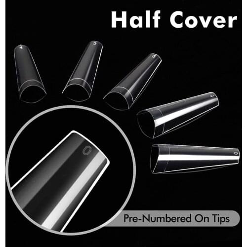 500pcs Nail Tips Half Cover False Nails for Nail Salons Home 10 Sizes press on nails