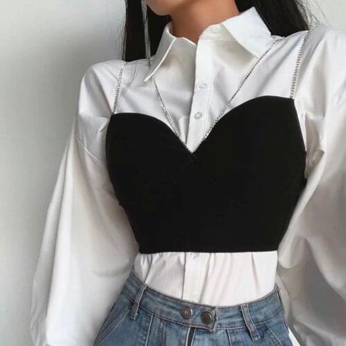2021 Summer new Halter Neck Fashion Short Blusas Shoulder Sexy Brat Shirt Corset Crop Sling Tops Clothes Camisole Cropped vest