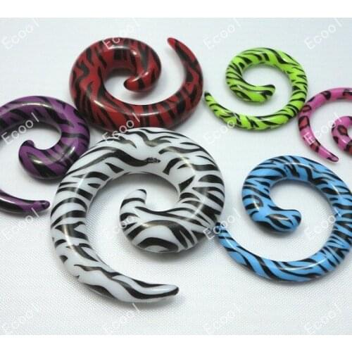 Wholesale jewelry lots 20pcs Mixed-size Printing whirlpool ear expansion nail free shipping LB234