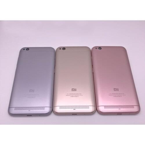 Original For Xiaomi Redmi 5A Back Battery Housing Cover Redmi 5A Rear Cover + Camera Glass + Side Keys Button Repair Spare Parts