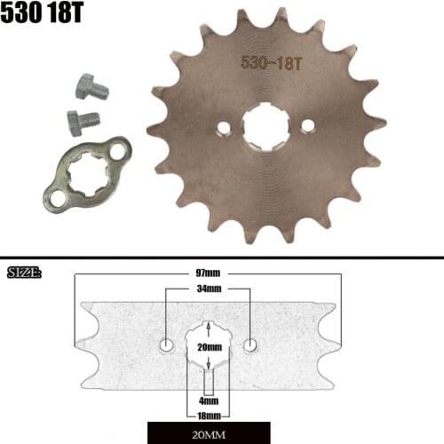 Front Engine Sprocket 530 18T 20mm For 530 Chain With Locker Motorcycle Dirt Bike PitBike ATV Quad Parts