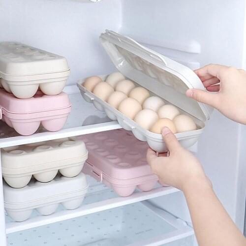 Refrigerator Egg Crisper Storage Container Kitchen Storage Boxes Egg Tray Holder Plastic Storage Box Home Storage Organization