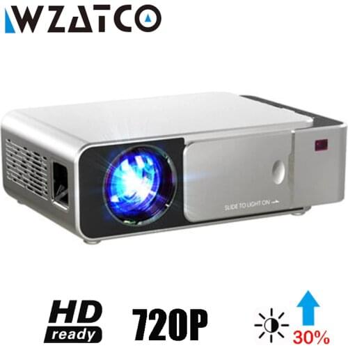 WZATCO T6 Android 9.0 WIFI Optional Portable LED Projector 3000lumen 720p HD Support 4K 1080p Home Theater Proyector Beamer