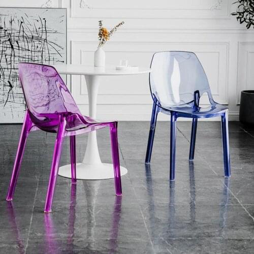 Net celebrity ins cafe transparent dining chair household backrest acrylic makeup chair simple small apartment plastic chair