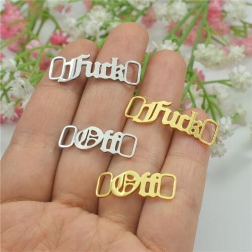 Baby Girl Shoe Buckle Party Jewelry Old English Shoe Tag Women Men Letter Gold Stainless Steel Buckie Tag Kids Gift