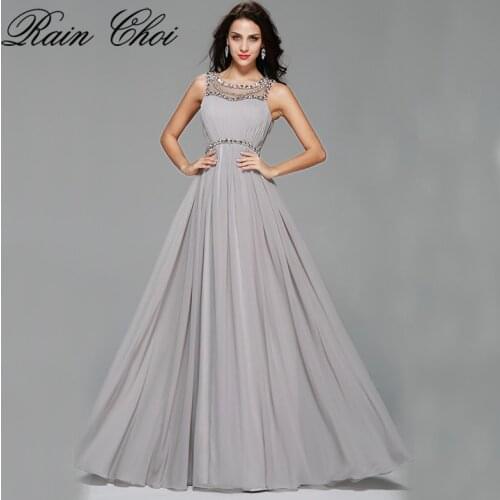Chiffon Evening Dresses Sexy Formal Evening Gowns Sleeveless Elegant Long Prom Dress