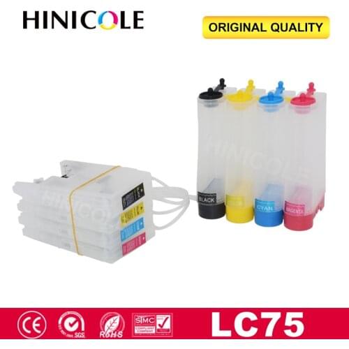 Hinicole Continuous Ink System For Brother LC 75 MFC-J6910CDW J6710CDW J5910CDW J825N J955DN J955DWN J705D J705DW Printer