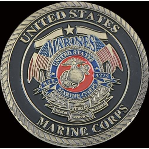 Brown Plated United States USMC Commemorative Coins Collectibles For Business Gifts