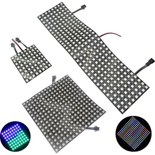 DC5V WS2812B LED Digital Flexible Individually Addressable Panel Light WS2812 8x8 16x16 8x32 Full Color Module Matrix Screen