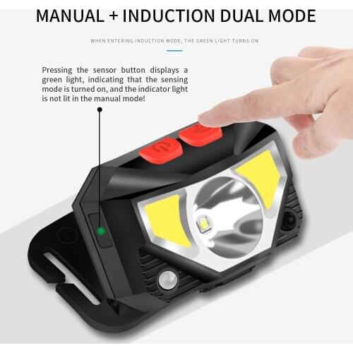 LED headlights USB charging head-mounted outdoor glare portable induction charging headlights new