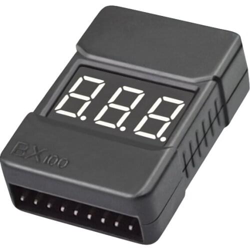 HotRc BX100 1-8S Lipo Battery Voltage Tester Low Voltage Buzzer Alarm Battery Voltage Checker With Dual Speakers For Lipo