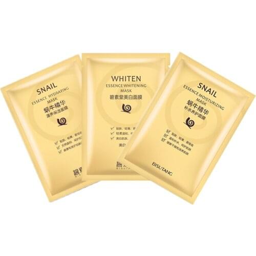 Snail Essence Hydrating Whitening Moisturizing Face Mask Skin Care Genuine Silk Cosmetics