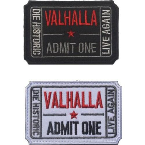 Embroidery Badge Tactical Vikings Crazy Moral Patch VALHALLA Applique Black White Badge Sergeant Decorative Dress Applique Patch