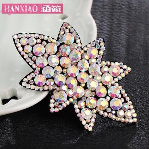 Headpiece leaves hair clip water drill duck clip leather word clip super flash jewelry pill head plate hair card top clip woman