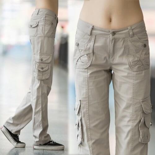 Military cargo pants women Army high waist loose Multi-pocket Pant versatile cotton Trousers ladies Street Jogger sweatpants new