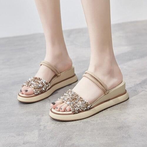 Sandals Women 2021 Summer Black Slippers Chunky Sandal Breathable Platform Shoes Buckle Strap Female Sandalias Mujer