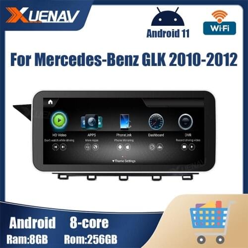 10.25 Inch Andriod 11 GPS Navigation Stereo For Mercedes Benz GLK 2010 2011 2012 dvd player 256GB car Radio 2 din