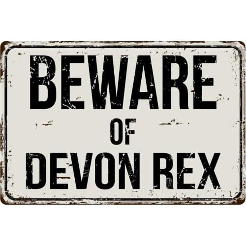 220VS Beware of Devon Rex 8 x 12 Vintage Aluminum Retro Metal Sign