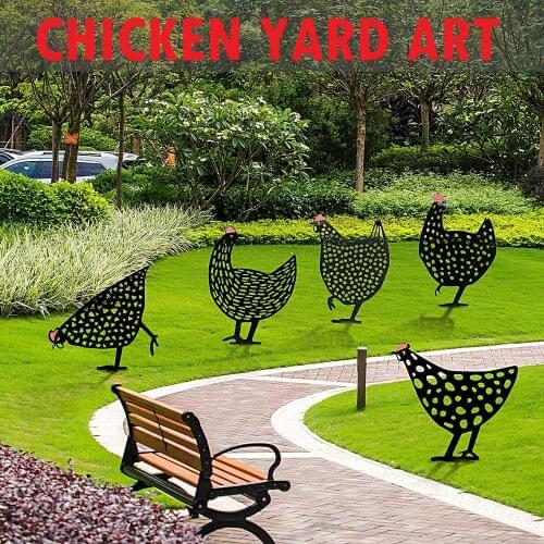 5/1Pc Easter Chicken Metal Hen for Easter Gardening Ornaments Yard Iron Art Outdoor Garden Backyard Lawn Stakes Garden Hen Large