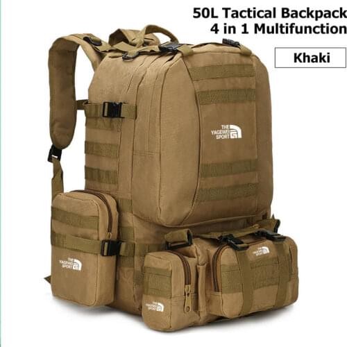50L Outdoor Military Bag Tactical Backpack Large Capacity Camping Bags Mens Hiking Travel Mountaineering Army Luggage Bag X132A