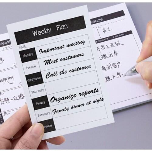 50pcs Creative Learning and Work Plan Kraft Paper Notes After Notepad Time Management Stationery Office Accessories To-do Items